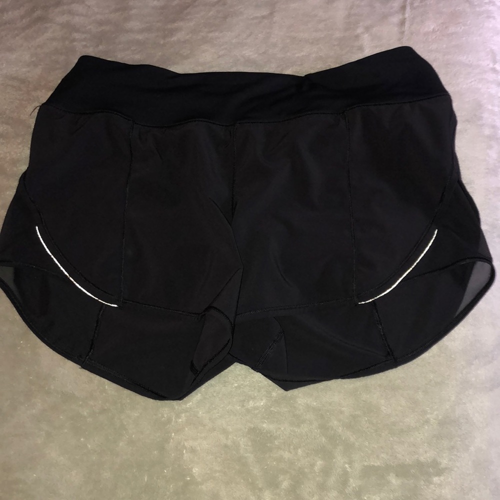 Black mesh lululemon shorts size 8